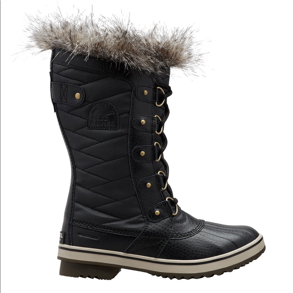 Tofino II Faux Fur Trim Waterproof Black Boot